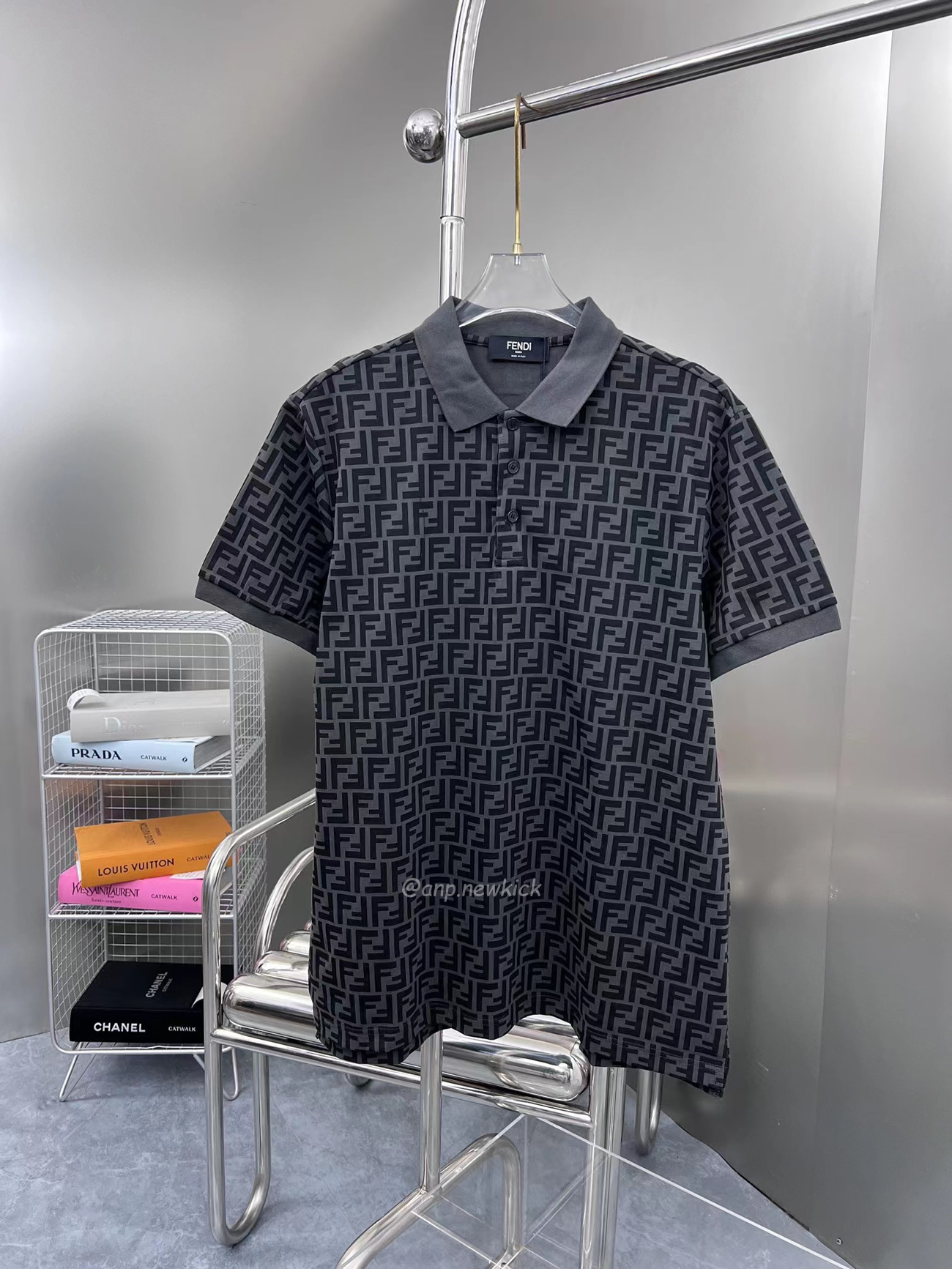 Fendi Ff Black Polo T Shirt (5) - www.newkick.vip